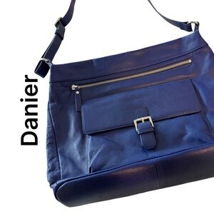 Danier Royal Blue Leather Shoulder Bag